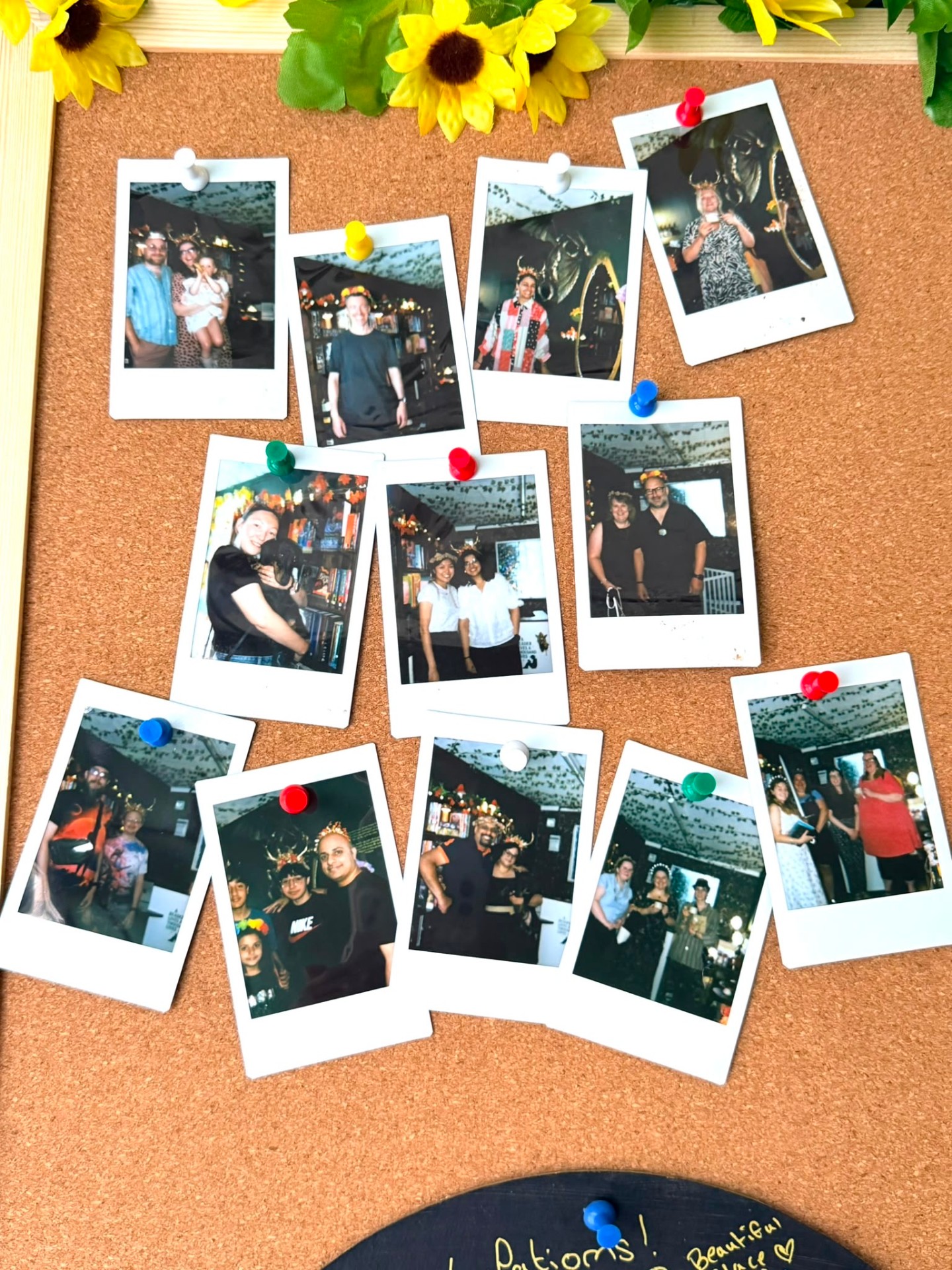 Polaroid photos of opening day guests